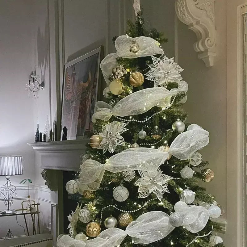 9m decoração de fita de natal pendurado árvore de natal ornamentos pendentes para decoração de casa navidad festa ano novo 2026 acessórios