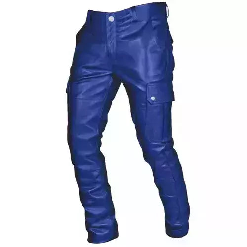 Novos Homens Calças De Couro Preto/Vermelho/Marrom Moda Masculina Dança Festa Calças Casuais Tamanho Grande 5XL