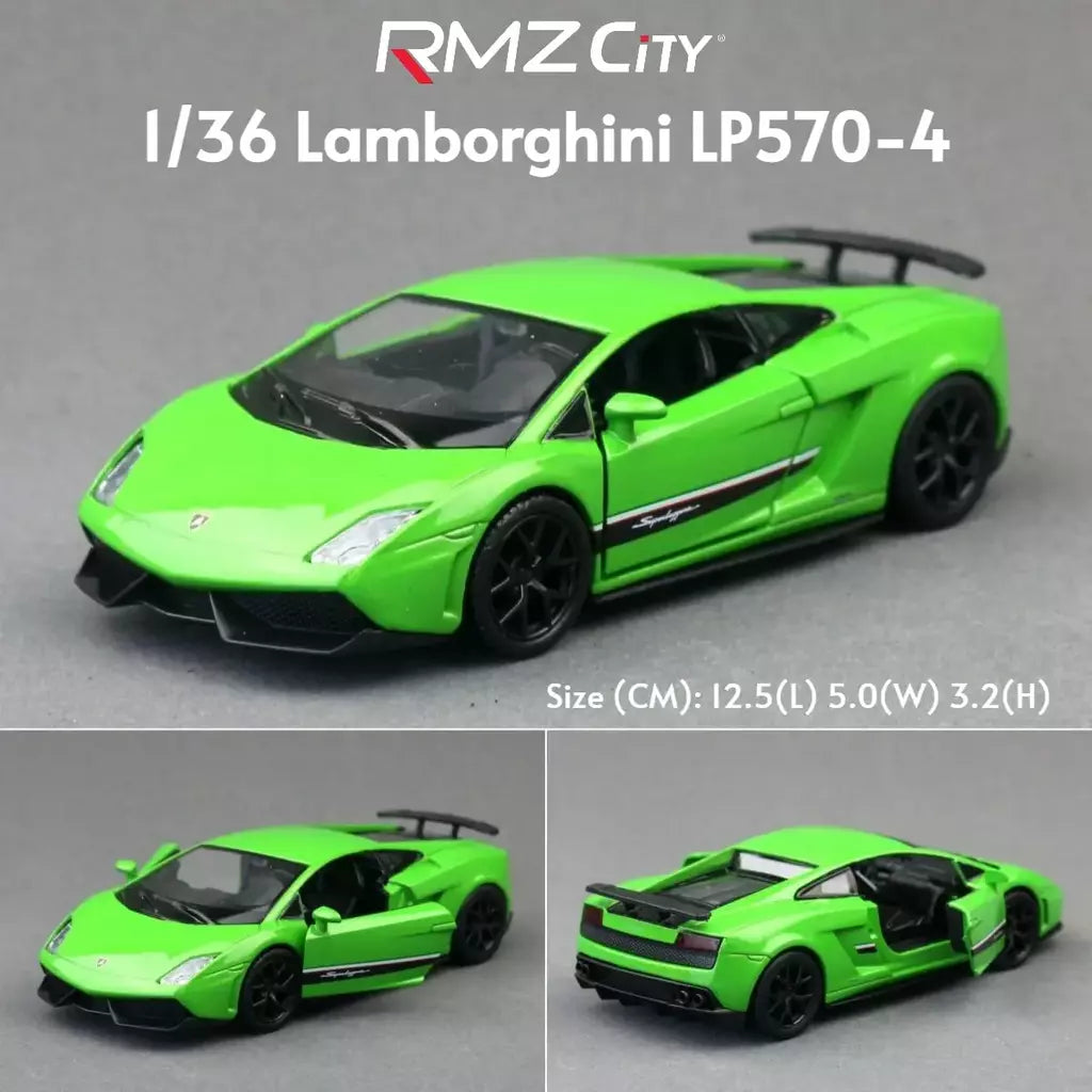 1/36 lamborghini super esporte modelo de carro de brinquedo para crianças rmz city diecast metal miniatura puxar para trás coleção presente criança meninos