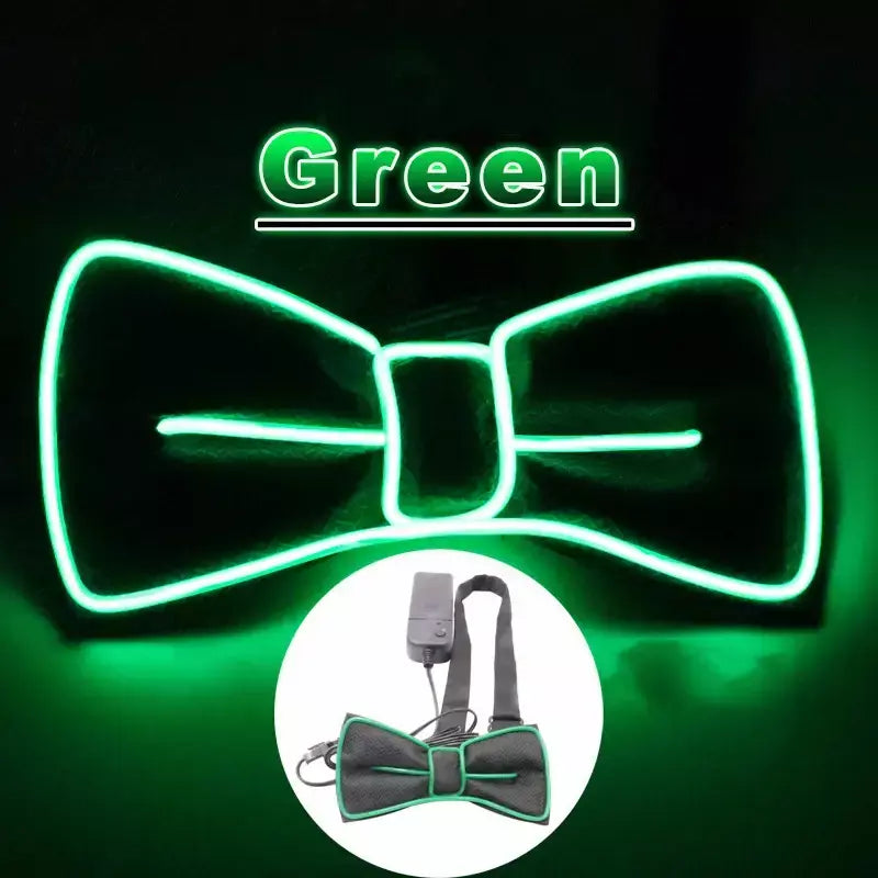 Suspensórios de led iluminados masculinos, gravata borboleta unissex, calças elásticas ajustáveis, suspensório iluminado com led para festival de música, festa de fantasia