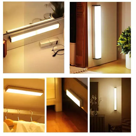 Luz noturna LED sem fio com sensor de movimento, lâmpada do armário, cozinha, quarto, detector, armário, retroiluminação da escadaria