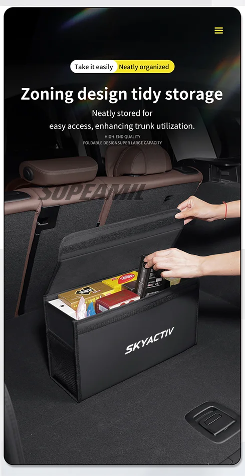 Caixa organizadora de porta-malas de carro, caixa traseira, armazenamento de arrumação, para mazda 3 6 skyactiv atenza cx30 cx60 cx70 cx3 cx5 cx9 mx5 bt50 bl