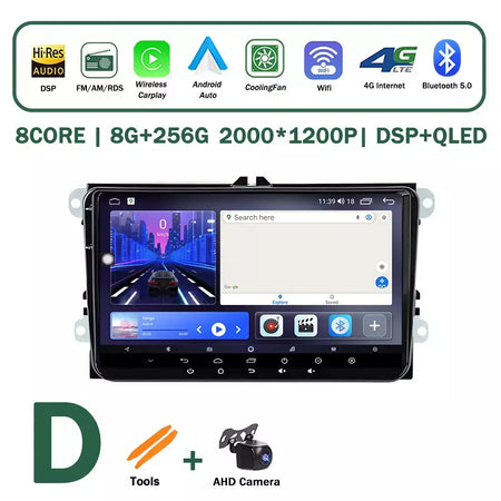 Sistema operacional android para vw volkswagen golf polo skoda rapid octavia tiguan passat amarok carro multimídia vídeo estéreo player gps carplay