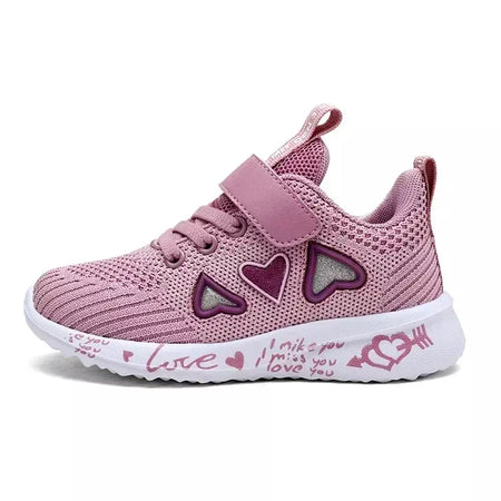 Meninas sapatos casuais luz malha tênis crianças verão primavera outono tenis bonito esporte dos desenhos animados feminino correndo meia calçado