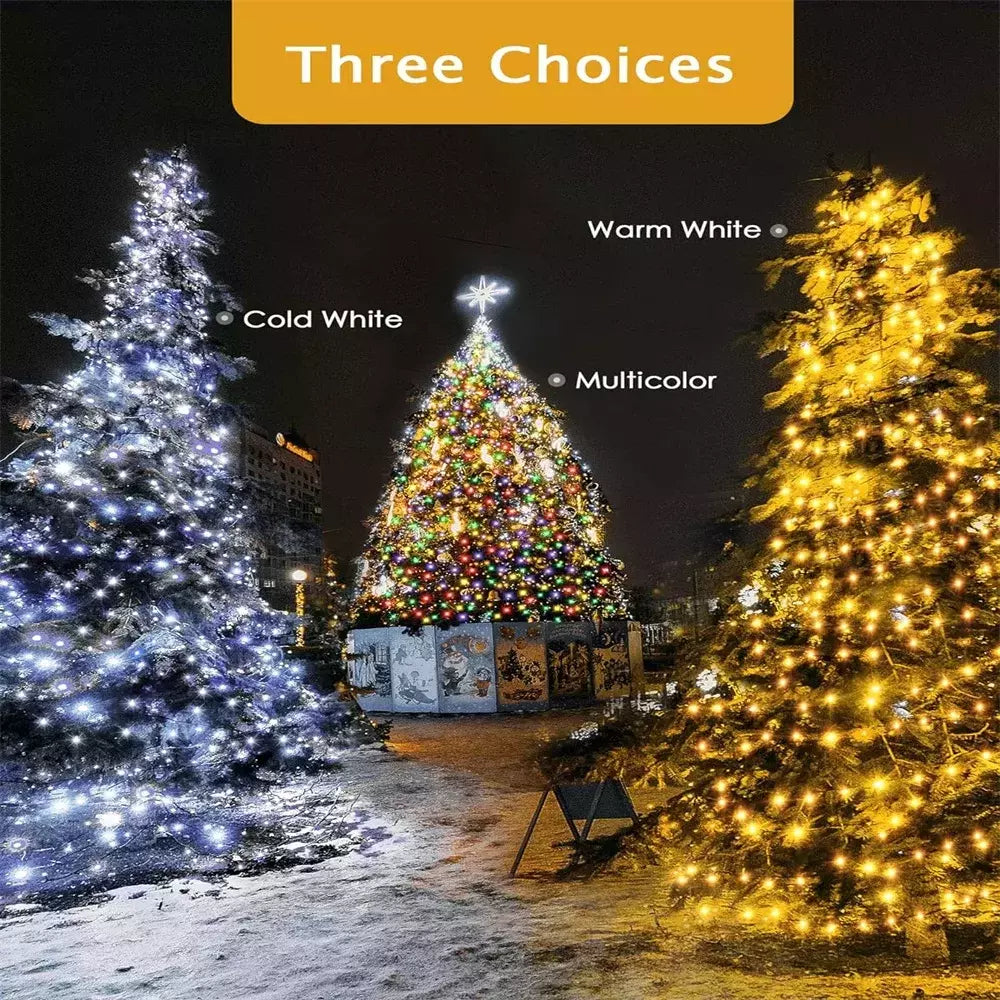 Impermeável Fairy String Lights com controle remoto, guirlanda de Natal, decoração ao ar livre, árvore, rua, casamento, festa, 1pc, 500 LED, 1000LED