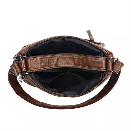 Bolsa de bolso multi couro PU vintage feminina, bolsas de ombro transversais femininas, bolsas de design de luxo, alta qualidade, 2023