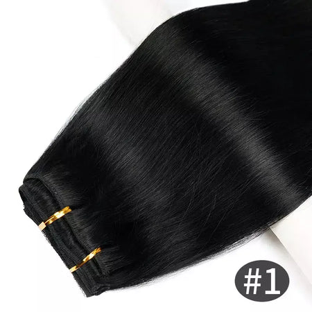 Doreen 160g 200g 240g série de volume máquina brasileira remy clipe reto em extensões de cabelo humano cabeça cheia 10 pçs 16 a 24 Polegada