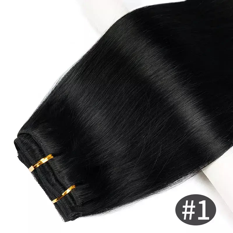Doreen 160g 200g 240g série de volume máquina brasileira remy clipe reto em extensões de cabelo humano cabeça cheia 10 pçs 16 a 24 Polegada