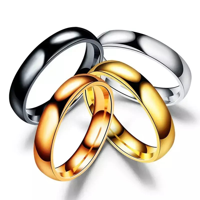 Anel de titânio simples de 6mm, feminino, masculino, evita alergias, alto polimento, anéis de casamento, aço inoxidável, casal, joias de dedo, presentes