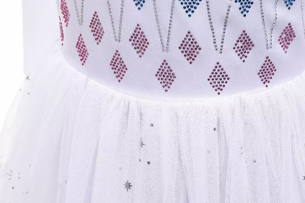 Crianças elsa traje menina aniversário malha vestido de princesa crianças cosplay neve rainha desempenho fantasia noite roupas de halloween