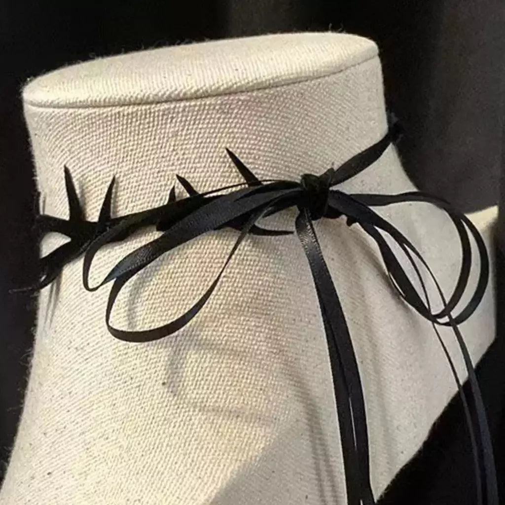 Colar de espinho de veludo de renda preta para mulheres gótico punk rock gargantilha colar moda festa gargantilhas colares yk2 jóias presentes