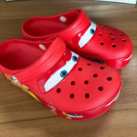 Disney mcqueens pixar dos desenhos animados sólido à prova dwaterproof água chinelos ao ar livre sandálias de areia casual respirável tornozelo-envoltório eva sapatos adultos presentes