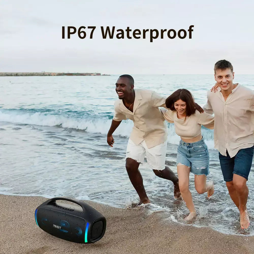 TRIBIT StormBox Blast 2 - Caixa de som Bluetooth potente, 200 W de potência com subwoofer, caixa de som grande, à prova d'água IP67, 30 h de reprodução, controle por aplicativo, LED RGB, para karaokê de festa