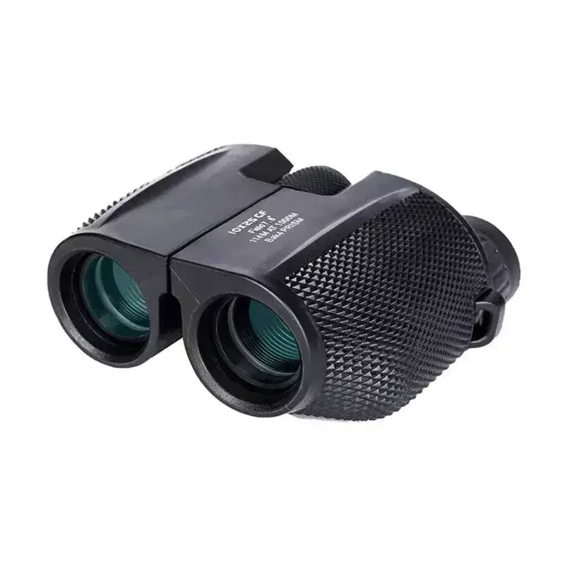 Binóculos 10x25 hd mini telescópio portátil bak4 fmc revestido telescópio ao ar livre observação de pássaros caça viagem acampamento bola jogo