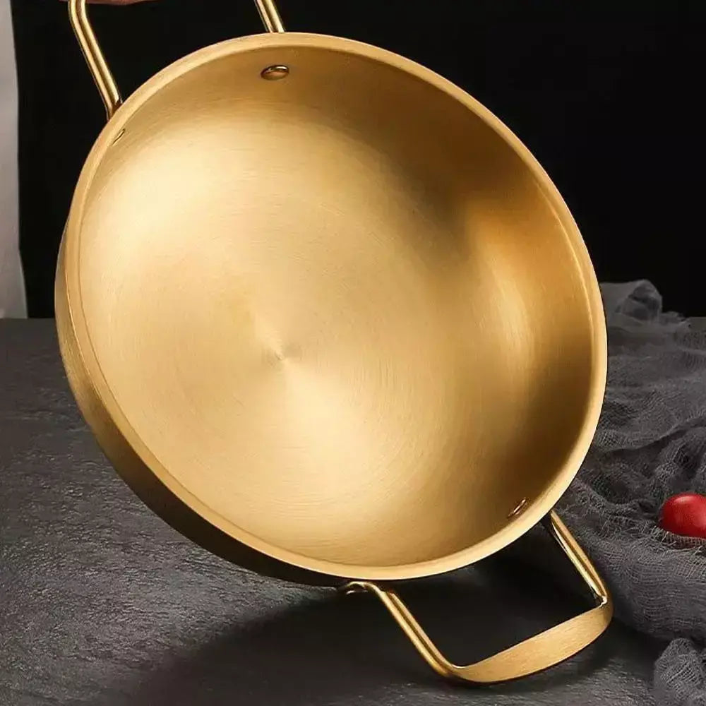 Panela de aço inoxidável panelas secas casa cozinhar frutos do mar pote arroz paella pan piquenique lanche placas panelas com alça para cozinha