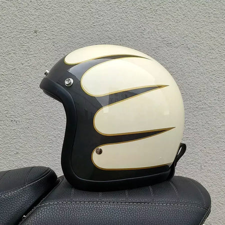 Genuíno vintage tt & cocascos fibra de vidro capacete da motocicleta retro scooter equitação rosto aberto 3/4 jet casco moto capacete dot aprovado