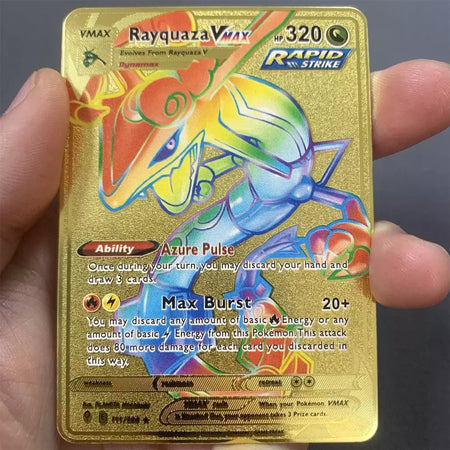 999999 Pontos hp pokemon cartão de metal charizard ouro metal super cartões inglês cartão mewtwo vmax mega anime jogo coleção presentes