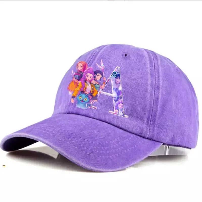 Kpop demônio caçador chapéu carta A-Z boné de beisebol para mulheres verão ajustável chapéu de sol anime bonito retro sunbonnet adulto chapelaria presente