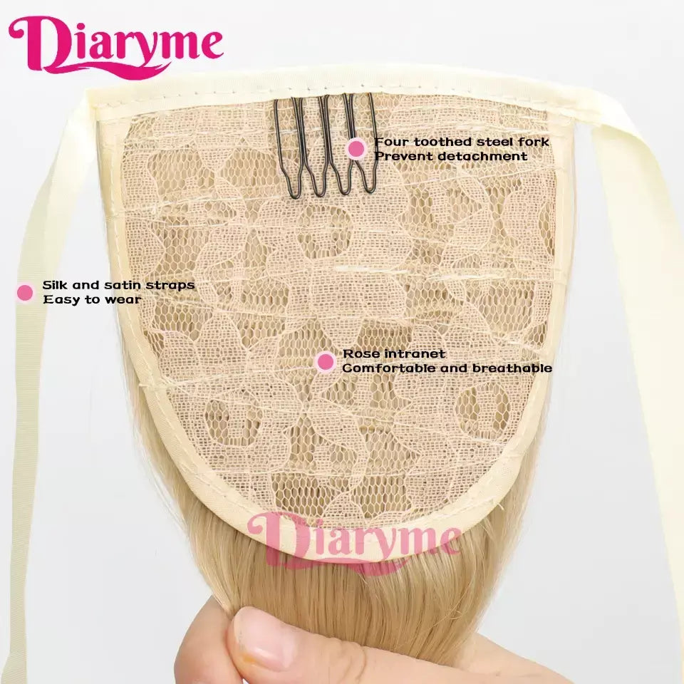Extensões sintéticas longas do cabelo do rabo de cavalo para mulheres, preto, marrom, reistan do calor, rabo de pônei, cabelo falso, grampo no hairpiece