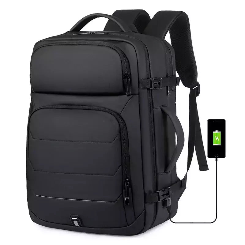 Mochilas expansíveis impermeáveis com porta de carregamento USB, Business National Flag Travel Bag, 17 "Laptop Bag, 40L