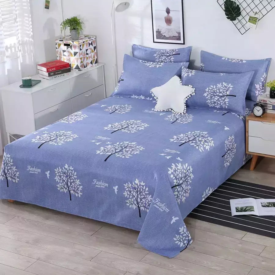 Home Textile Conjunto de lençóis com fronhas, cama plana, Lovers Room, Material de algodão, 3pcs