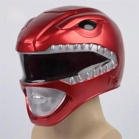 Em estoque halloween power rangers capacete super-herói equipe guerreiro vermelho cosplay máscara acessórios traje para adultos crianças presente de halloween