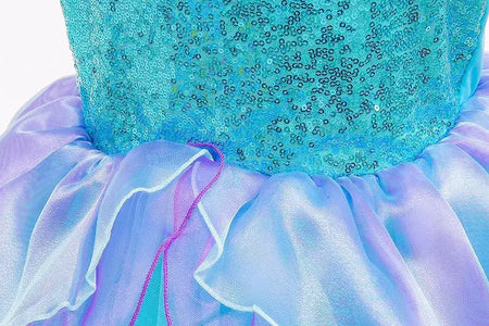 Menina sereia vestido para crianças festa de aniversário princesa cosplay traje ariel halloween fantasia roupas verão elegante vestido