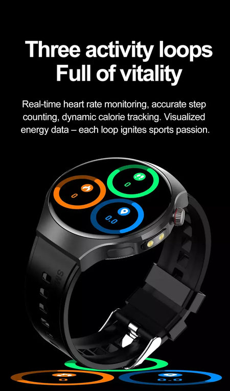 Novo relógio inteligente masculino tela de toque completa bússola bluetooth chamada lanterna esportes atividade fitness freqüência cardíaca à prova dwaterproof água smartwatch