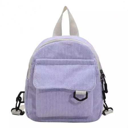 Mini mochila feminina, mochila escolar de veludo simples pequena, grande capacidade, mochila feminina durável, monocromática, casual, viajando, moda