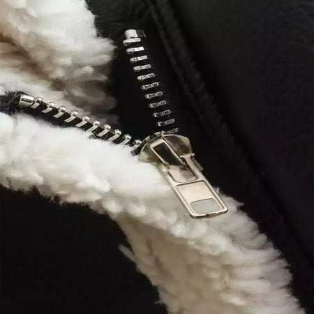 Jaqueta vintage de zíper frontal feminina, gola lapela, mangas compridas, roupas chiques femininas, monocromáticas, moda senhora
