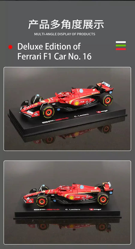 Bburago 1:43 2024 2023 F1 Scuderia Ferrari SF24 SF23 # 16 lecler # 55 sainz jr liga carro de luxo fundido modelo de carro série de brinquedos