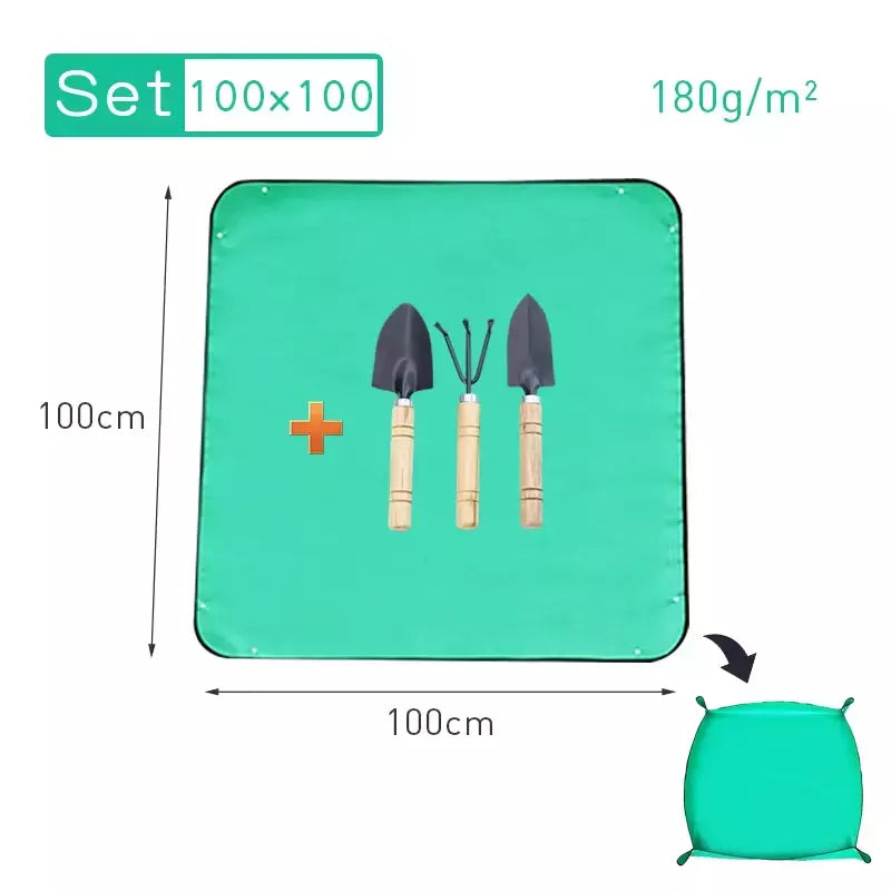 Tapete de plantio dobrável à prova d'água, tapete de jardim para vaso de flores, transplante, mistura de solo, ferramenta de poda de plantas