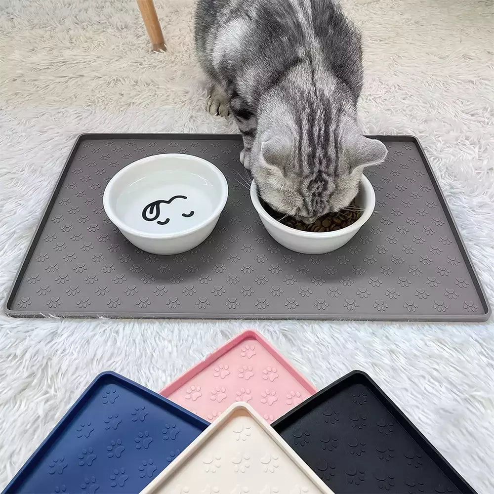 Pet placemat gato comida tigela esteira de alimentação do cão gato cão beber alimentação placemat silicone impermeável antiderrapante pet alimentador esteiras