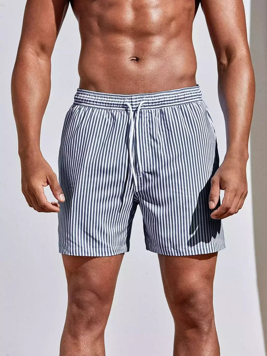 Shorts de praia de poliéster respirável masculino, shorts de prancha de surf em linha 3D, maiô havaiano, verão, novo