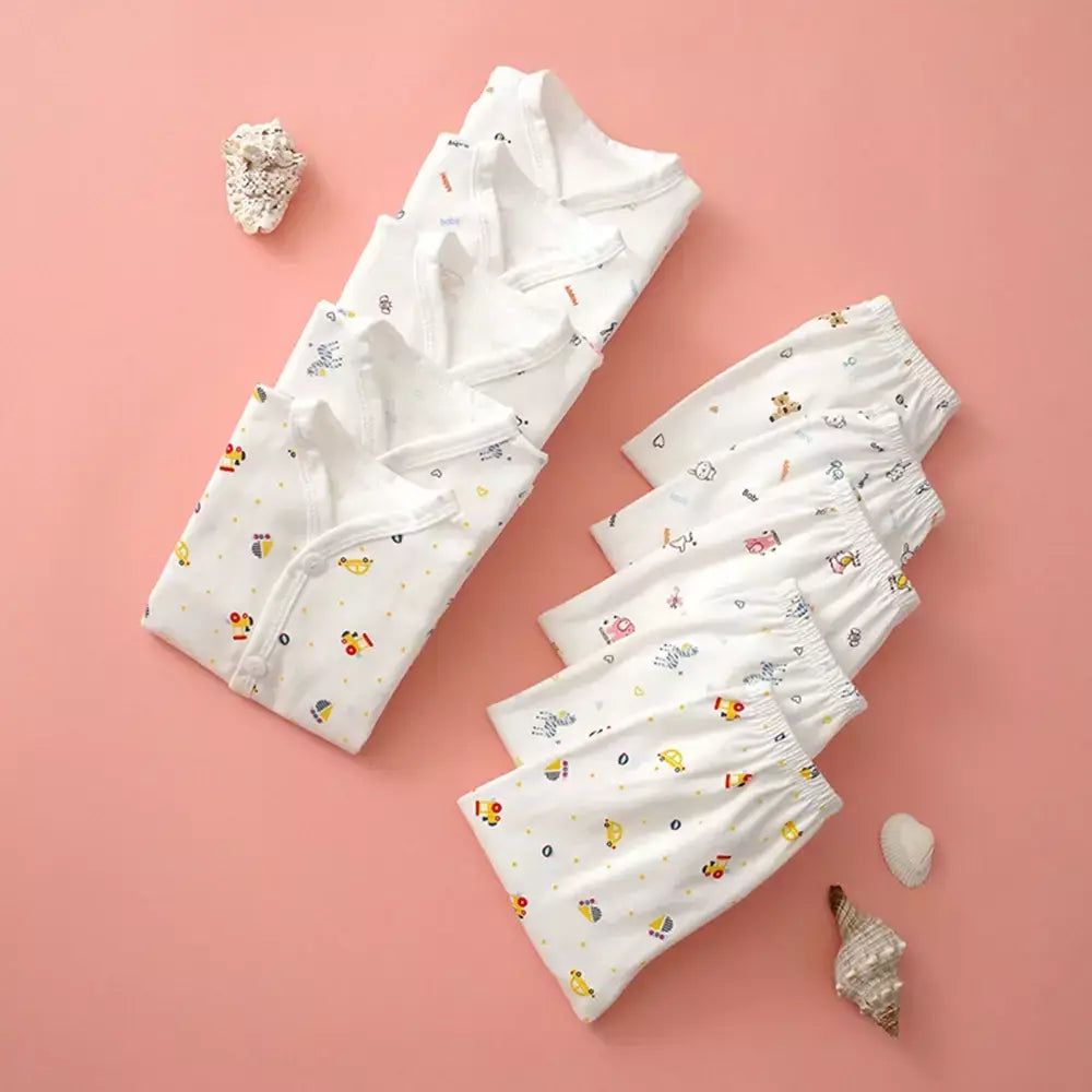 Roupas de bebê de 0 a 3 meses, recém-nascido, desenho animado, roupa íntima para casa, botão de algodão, roupas de bebê, meninas, meninos, manga longa + calças compridas