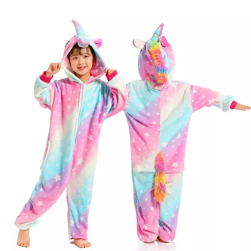 Kigurumi-Animal Onesies infantil, unicórnio, panda, macacão, pijama, anime, cosplay, fantasias, Natal, halloween, crianças, meninos, meninas