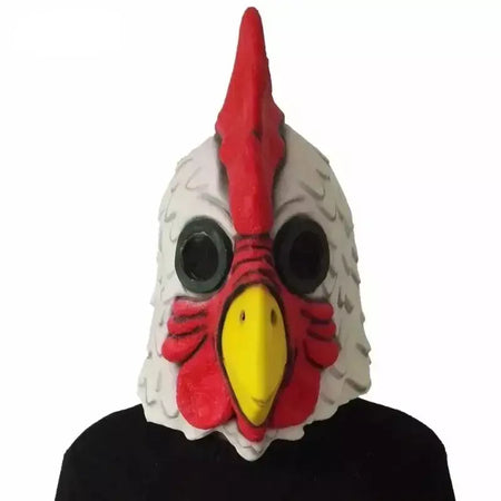 Adereços de galo branco máscara de frango louco dia dos tolos de abril fantasia festa cabeça de animal adereços cosplay acesso de carnaval