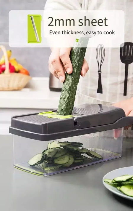 Cortador de vegetais multifuncional, ferramenta de cozinha, picador de alimentos 5 em 1 para tomate, cenoura, queijo, cebola, fatiador portátil, ralador
