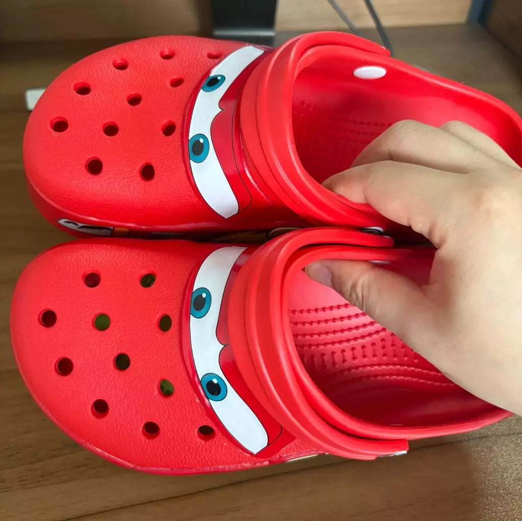 Disney mcqueens pixar dos desenhos animados sólido à prova dwaterproof água chinelos ao ar livre sandálias de areia casual respirável tornozelo-envoltório eva sapatos adultos presentes