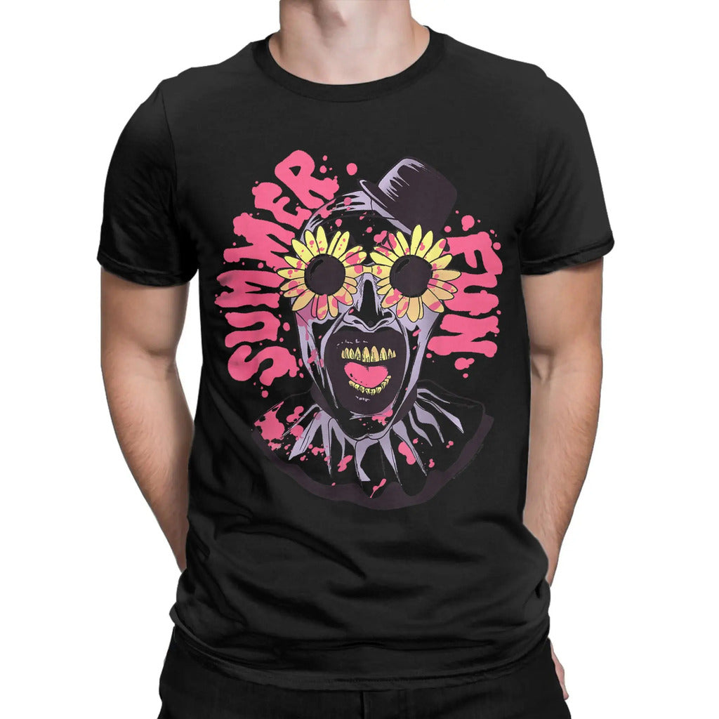 Terrificantes olhos brilhantes arte camiseta masculina novidade puro algodão camisetas crewneck manga curta camisetas roupas tamanhos grandes