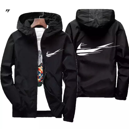 Jaqueta impermeável com capuz masculino, blusão, outwear masculino, streetwear casual, roupas da moda, primavera, outono, 2024