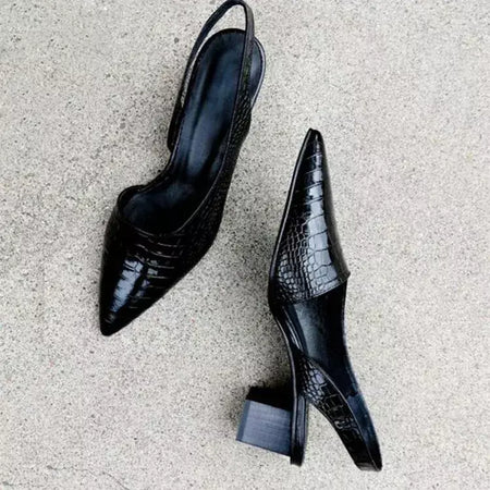 Mulheres apontou dedos bombas meados de salto grosso sandálias estilingue sapatos verão nova mulher do vintage senhora sandálias femininas chinelos sapatos