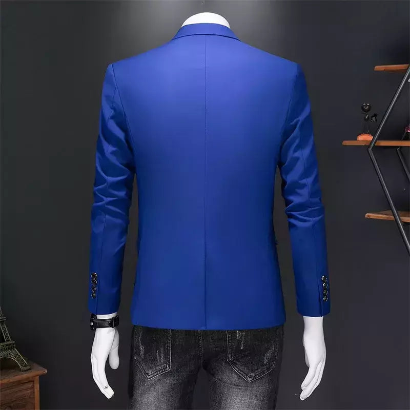 Blazer Casual de Negócios Masculino, Jaqueta Monocromática, Casacos Oversize, Smoking Masculino, Roupas de Marca, Roupas de Trabalho, Plus Size M-6XL