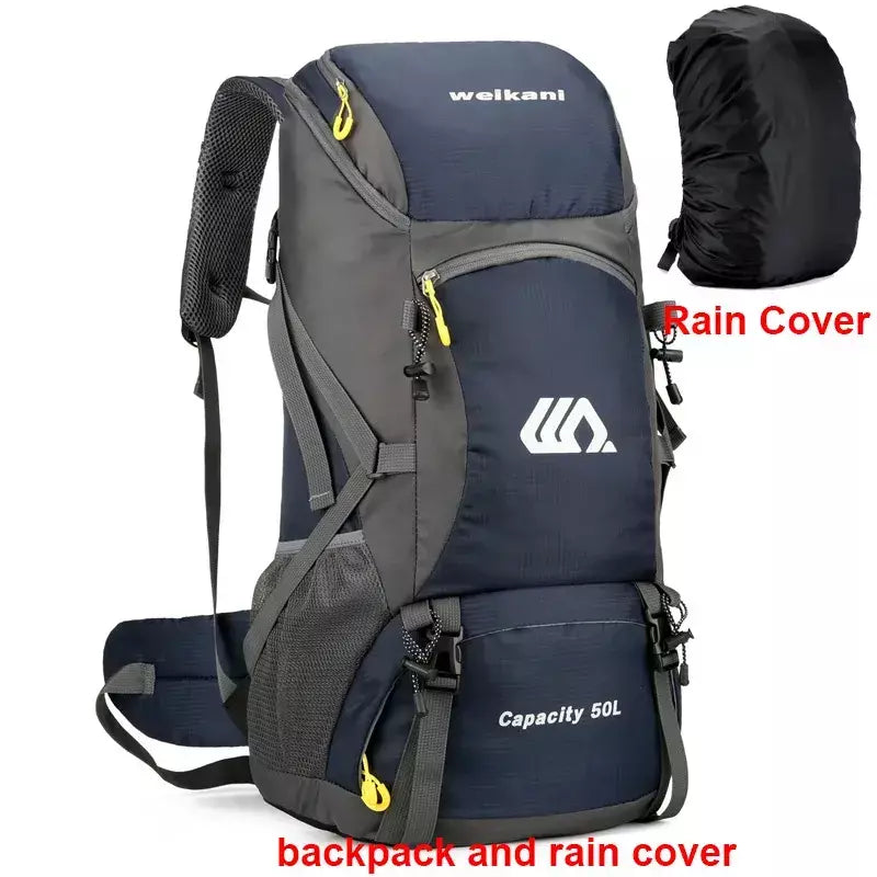 50l mochila de viagem acampamento dos homens grande caminhadas saco turista à prova dwaterproof água esportes ao ar livre escalada montanhismo saco bagagem