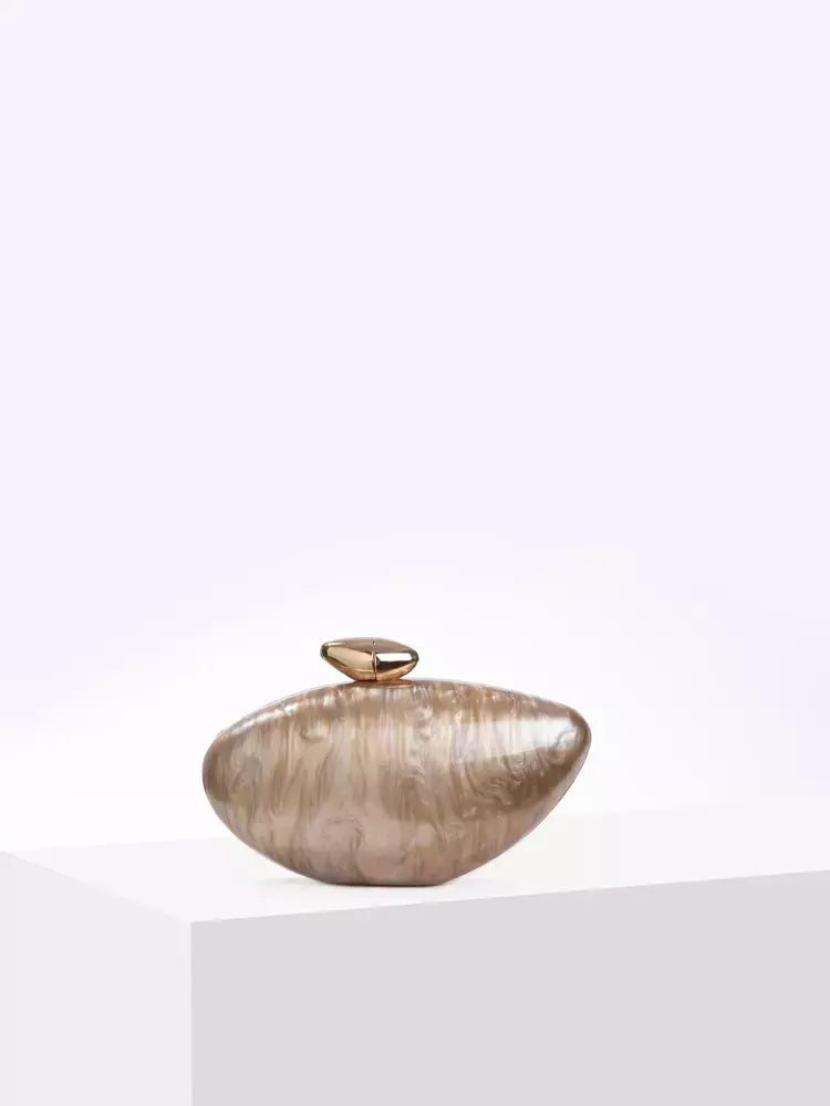 Saco de embreagem em forma de ovo acrílico para mulheres, bolsa de festa à noite, bolsa fofa, bolsa Rose Shell, designer de alta qualidade, nova