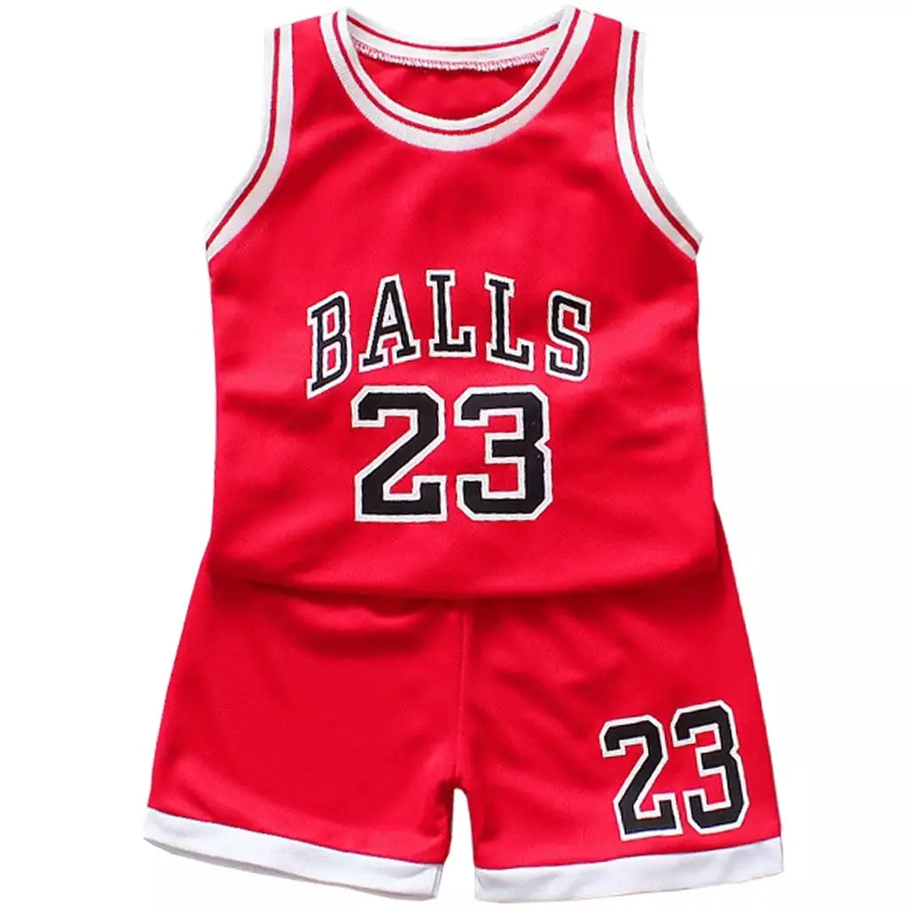 Conjunto de roupas infantis de verão, roupas esportivas de basquete, tops sem mangas + shorts, 2 peças/terno, meninos e meninas