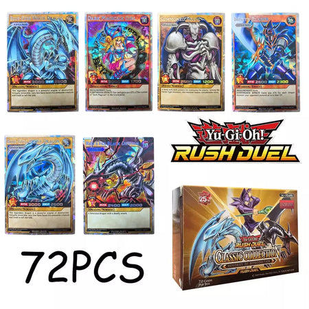 Rush duelo diy 72 peças novos cartões yu gi oh clássico duelo monstro coleção olhos vermelhos e azuis yugioh cartões holográficos brilhantes em inglês