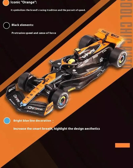 1:43 MCL60 2023 4 # Lando Norris P2 British GP Mclaren F1 #81 Oscar Piastri Diecast coleção de modelos de liga de amor clássico Hobby