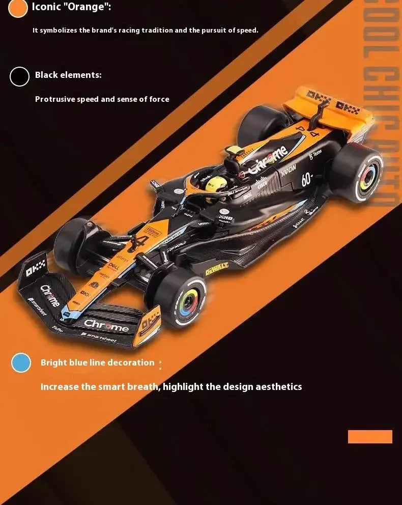 1:43 MCL60 2023 4 # Lando Norris P2 British GP Mclaren F1 #81 Oscar Piastri Diecast coleção de modelos de liga de amor clássico Hobby