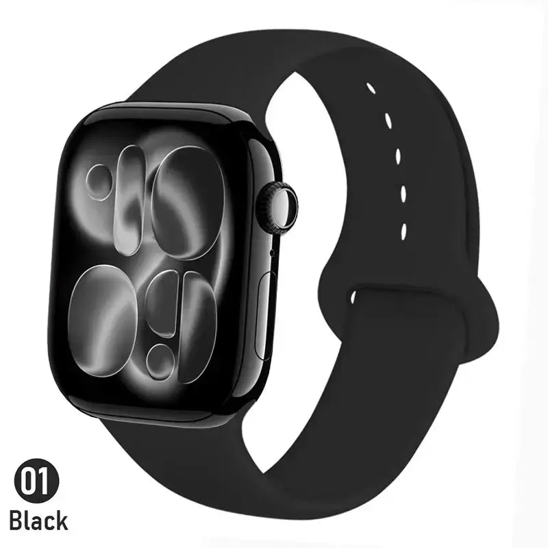 Pulseiras de silicone para apple watch pulseira 44mm 45mm 40 41mm 42-46mm pulseiras esportivas iwatch série 10 11 9 8 7 6 5 4 se ultra 3/2 49mm
